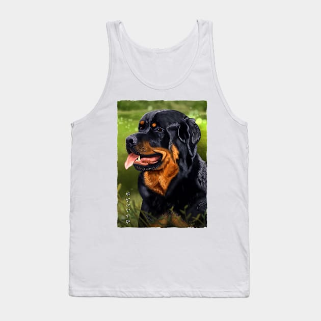 Rottweiler - White Tank Top by Thor Reyes